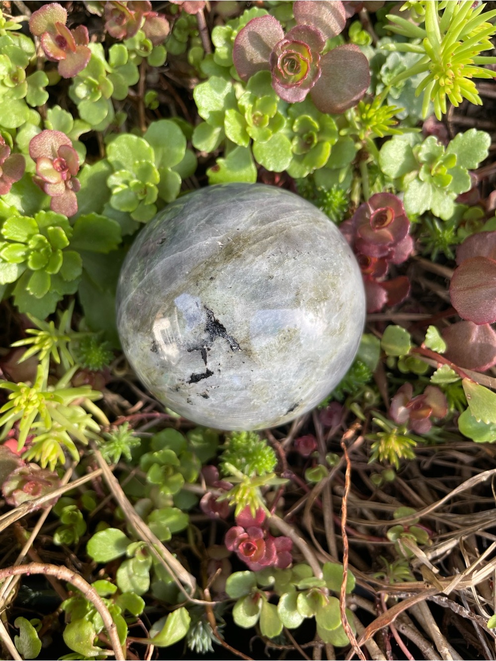 Polished Gray Labradorite Sphere